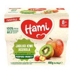 Hami Příkrm ovocný 100% ovoce jablko kiwi acerola 400g, 8+