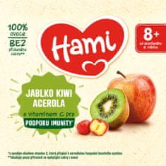 Hami Příkrm ovocný 100% ovoce jablko kiwi acerola 400g, 8+