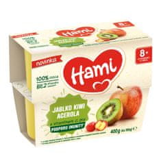 Hami Příkrm ovocný 100% ovoce jablko kiwi acerola 400g, 8+