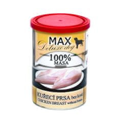 MAX Deluxe Dog kuřecí prsa bez kosti, konzerva 400 g