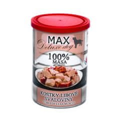 MAX Deluxe Dog kostky libové svaloviny, konzerva 400 g