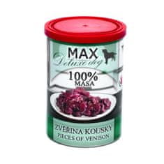 MAX Deluxe Dog zvěřina kousky, konzerva 400 g