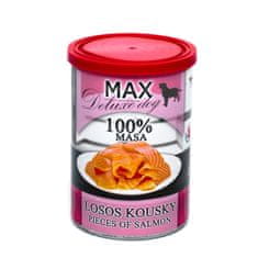 MAX Deluxe Dog losos kousky, konzerva 400 g