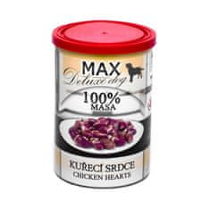 MAX Deluxe Dog kuřecí srdce, konzerva 400 g