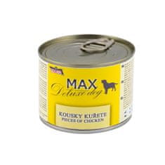 MAX Deluxe Dog kousky kuřete, konzerva 200 g