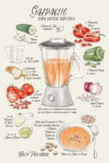 Pelcasa Gazpacho Illustrated Recipe In Spanish - 70x100 cm 