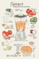 Pelcasa Gazpacho Illustrated Recipe In English - 50x70 cm 