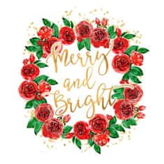 Pelcasa Merry And Bright Wreath Of Red English Roses - 50x70 cm 