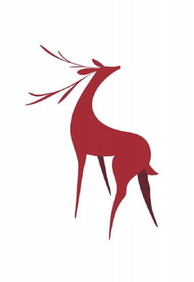 Pelcasa Stylized Retro Deer (Red) - 30x40 cm