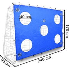 TZB Fotbalová branka s otvory OLSEN 240x170 cm bílo-modrá