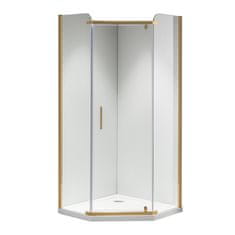 BPS-koupelny Pětiúhelníkový sprchový kout HYD-PK91B 80x80 zlatá/transparent