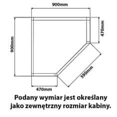 BPS-koupelny Pětiúhelníkový sprchový kout HYD-PK91B 90x90 zlatá/transparent