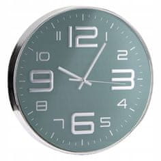 Koopman Dekorativní nástěnné hodiny 30 cm kulaté stříbrné