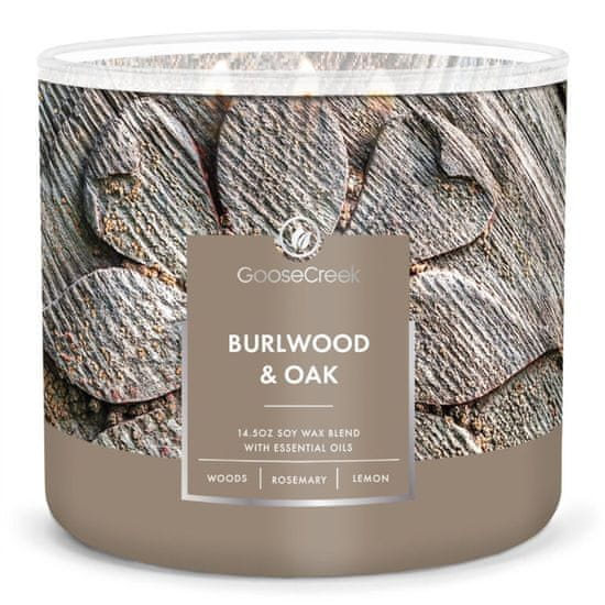 Goose Creek Svíčka 0,41 KG BURLWOOD AND OAK, aromatická v dóze, 3 knoty