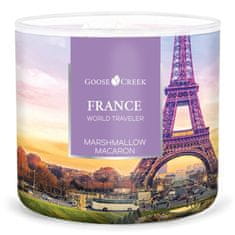 Goose Creek Svíčka WORLD TRAVELER 0,41 KG FRANCE - MARSHMALLOW MACAROON, aromatická v dóze