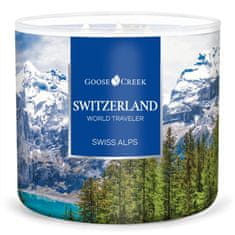 Goose Creek Svíčka WORLD TRAVELER 0,41 KG SWITZERLAND - SWISS ALPS, aromatická v dóze
