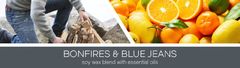 Goose Creek Svíčka MENS COLLECTION 0,41 KG BONFIRE & BLUE JEANS, aromatická v dóze, 3 knoty