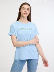 Armani Exchange Světle modré dámské tričko Armani Exchange XS