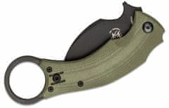 Fox Knives FX-591 OD BLACK BIRD -BASTINELLI KARAMBIT BLACK BLADE G10 GREEN HANDLE