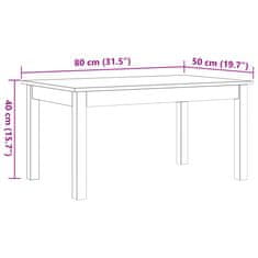 Vidaxl Konferenční stolek voskově hnědý 80x50x40 cm masivní borovice