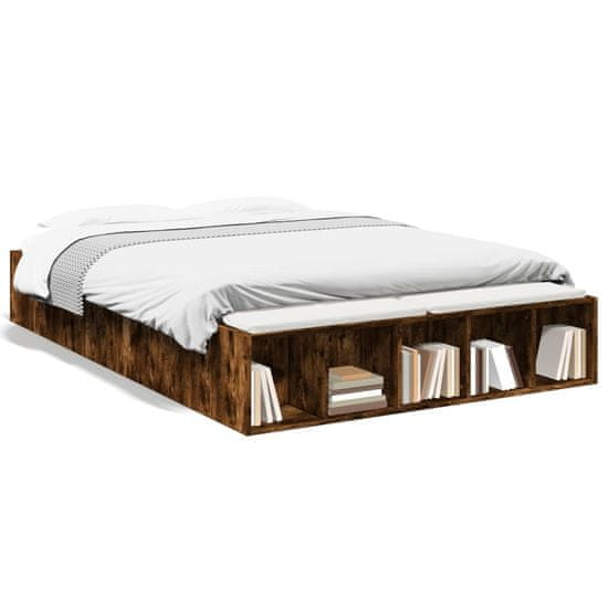 shumee Rám postele kouřový dub 135 x 190 cm kompozitní dřevo