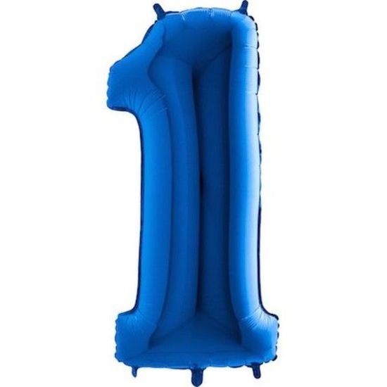 Fóliový balónek číslice 1 - modrý - blue - 102cm