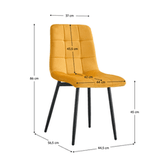BPS-koupelny Židle, žlutá Velvet látka/černá, RAMITA TYP 3