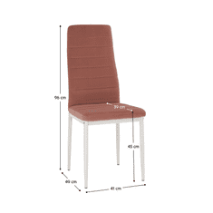 BPS-koupelny Židle, růžová, velvet látka / bílý kov, COLETA NOVA