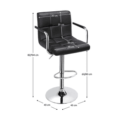 BPS-koupelny Barová židle, černá ekokůže / chrom, Leora 3 NEW