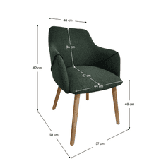 BPS-koupelny Designové křeslo, zelená/buk, PETRUS