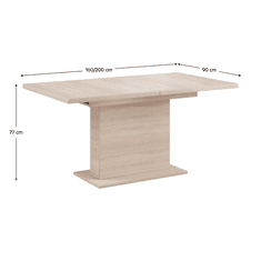 BPS-koupelny Jídelní stůl, dub sonoma, 160-200x90 cm, BOBA