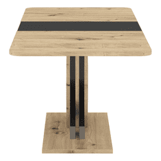 BPS-koupelny Jídelní rozkládací stůl, dub artisan/antracit, 140-180x85 cm, EXIL