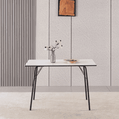 BPS-koupelny Jídelní stůl, bílá/černá, 120x75x75 cm, NALAK TYP 2