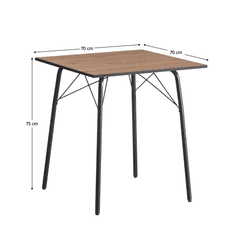 BPS-koupelny Jídelní stůl, dub artisan/černá, 70x70x75 cm, NALAK TYP 1