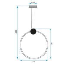 BPS-koupelny Stropní svítidlo LED APP1398-CP BLACK 50cm