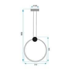 BPS-koupelny Stropní svítidlo LED APP1393-CP GOLD 30cm