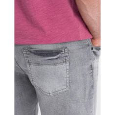 OMBRE Pánské krátké džínové šortky s jemným opráním V2 OM-SRDS-0145 šedé MDN125742 S
