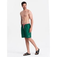 OMBRE Pánské dvoubarevné žebrované plavecké šortky V3 OM-SRBS-0141 tmavě zelené MDN125750 XL