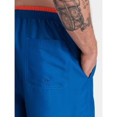 OMBRE Pánské dvoubarevné žebrované plavecké šortky V5 OM-SRBS-0141 tmavě modré MDN125752 XXL