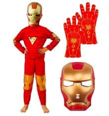 FunCo Dětský kostým Iron man s maskou a rukavicemi 122-134 L