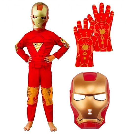 bHome Dětský kostým Iron man s maskou a rukavicemi 122-134 L