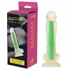 Lovetoy Dildo Svítící V Noci Zeleně. Produkt Ze Silikonu Pro Ženy.