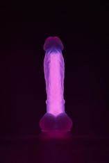 Lovetoy Dildo Ze Silikonu S Fluorescenčním Růžovým Vnitřkem. Vynikající Reprodukce