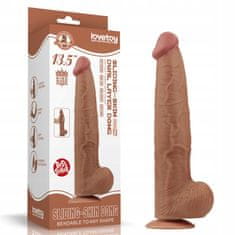 Lovetoy 13,5'' King Sliding Skin Dual Layer Dong Brown