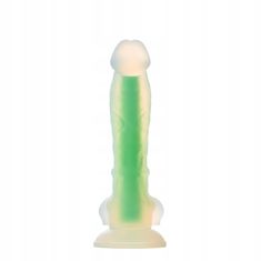 Lovetoy Dildo Svítící V Noci Zeleně. Produkt Ze Silikonu Pro Ženy.