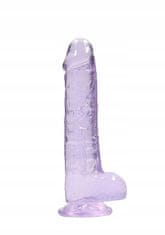 Lovetoy Velké Fialové Dildo S Přísavkou A Varlaty 21Cm