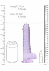 Lovetoy Velké Fialové Dildo S Přísavkou A Varlaty 21Cm