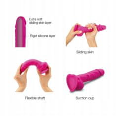 Lovetoy Realistické Dildo Sliding Skin Fushia M