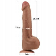 Lovetoy 11,5'' King Sliding Skin Dual Layer Dong Brown