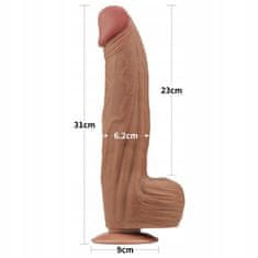 Lovetoy 12'' King Sliding Skin Dual Layer Dong Brown